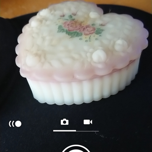 Fenton Hand Painted Heart Trinket Art Glass - Picture 5 of 13